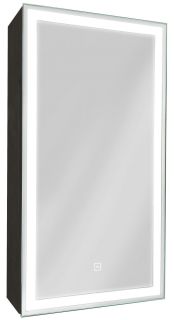 Зеркало-шкаф с подсветкой Art&Max Techno правый 35см чёрный матовый AM-Tec-350-650-1D-R-DS-F-Nero